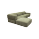 Santorini Left Hand Chaise Green Leaf Fabric Modular Lounge