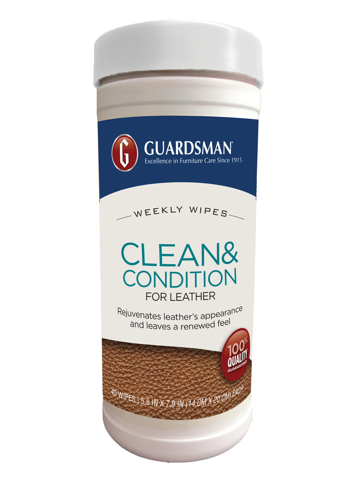 Guardsman Clean & Condition for Leather Wipes 40PK
