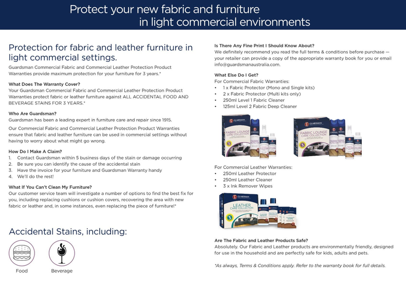 Guardsman Leather Protection Kit Plus 3 Year Commercial Warranty (1 seat)
