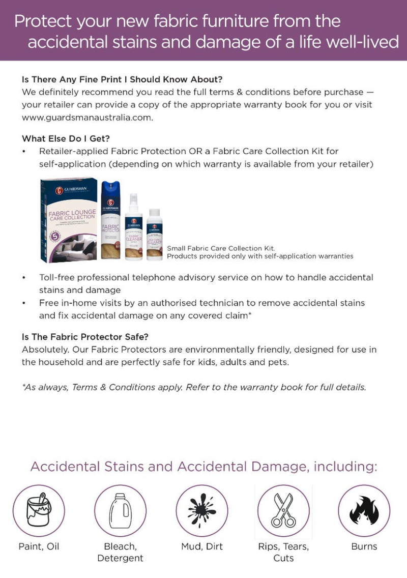 Guardsman Fabric Protection Kit Plus 5 Year Warranty (1 seat)