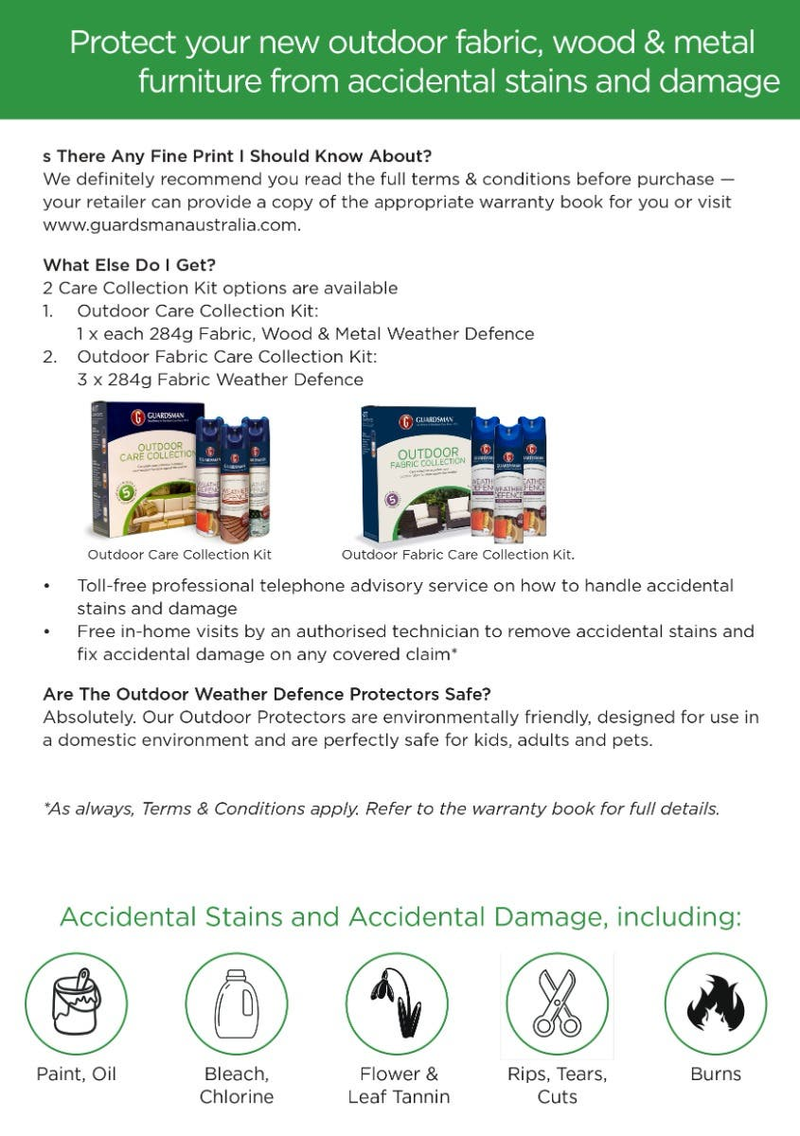 Guardsman Outdoor Protection Kit (Wood, Metal & Fabric) Plus 5 Year Warranty