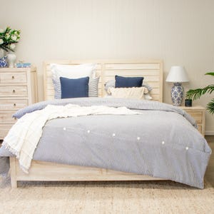 Airlie King Quilt Set Cotton Blue Stripe Cotton Natural Stripe