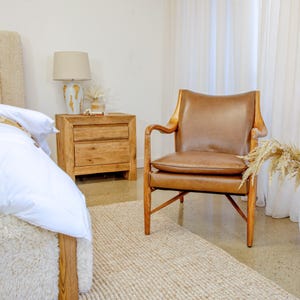 Bowman Camel Leather Arm Chair