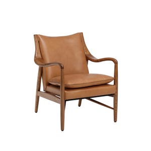 Bowman Camel Leather Arm Chair
