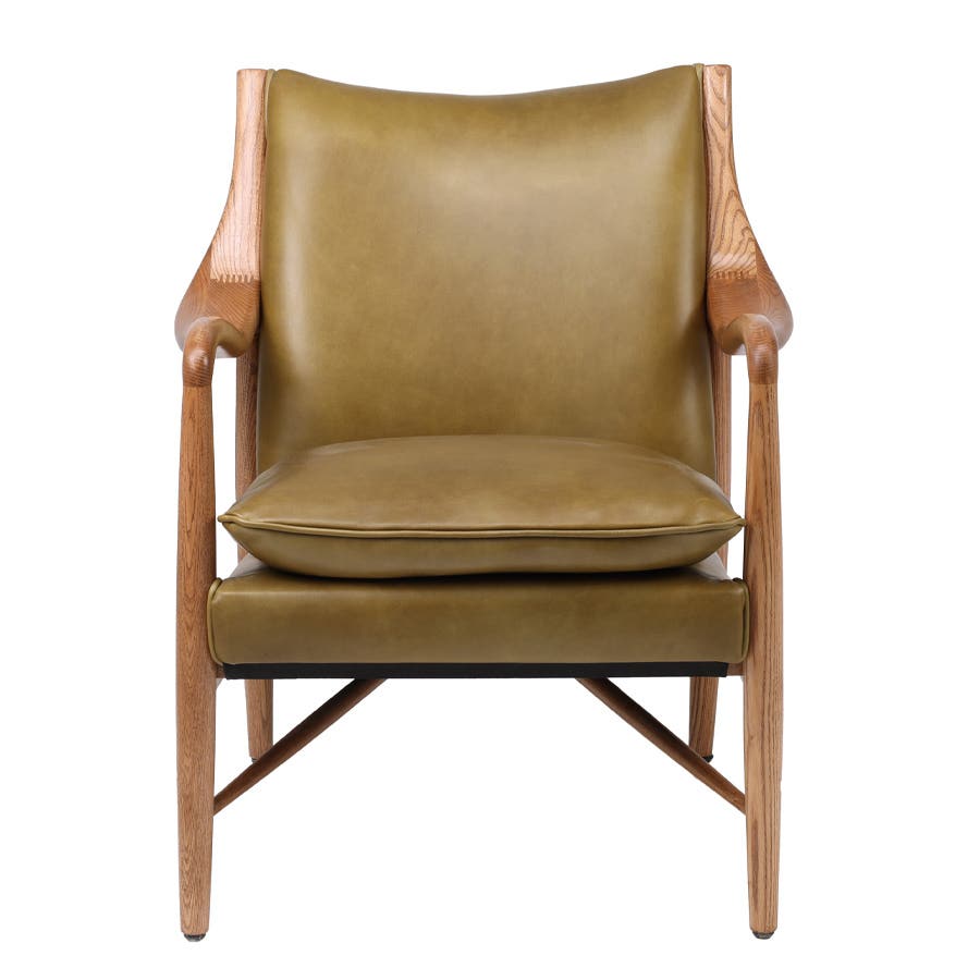 Bowman Green Leather Arm Chair
