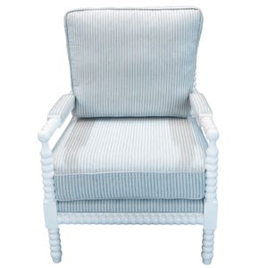 Brookhaven Beaded Arm Chair White with Blue