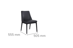 Bryce Leather Dining Chair Black