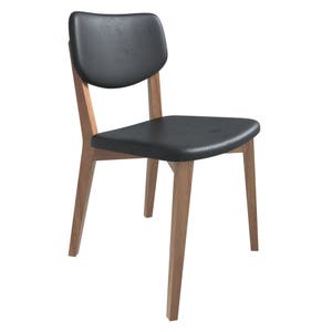 Hobart Black Leather Dining Chair