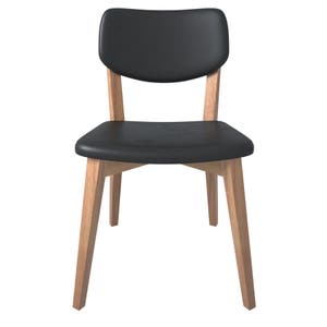 Hobart Black Leather Dining Chair