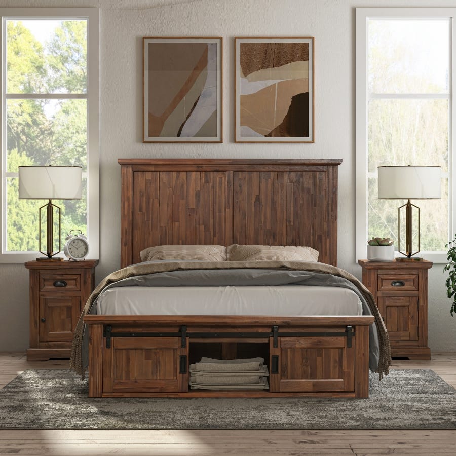 Houston Queen Bed Brown