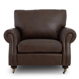 Abbott 1 Seater Leather Lounge Vintage Chocolate