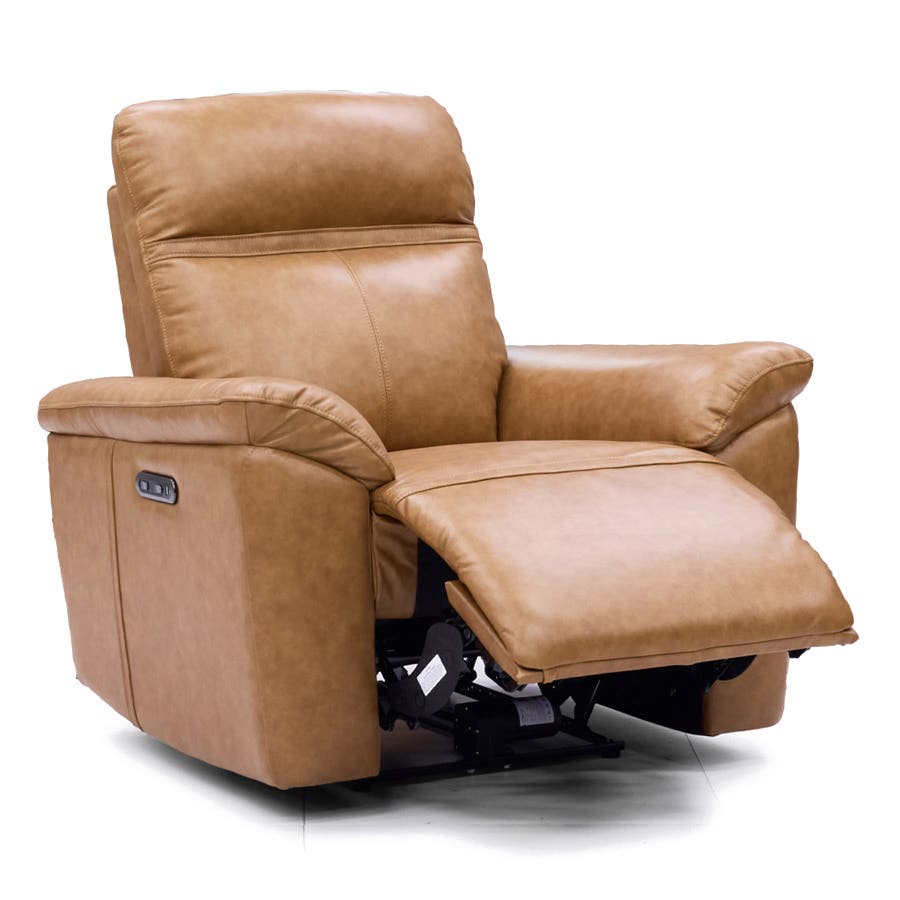 Patrick 1 Seater Electric Recliner Caramel Leather