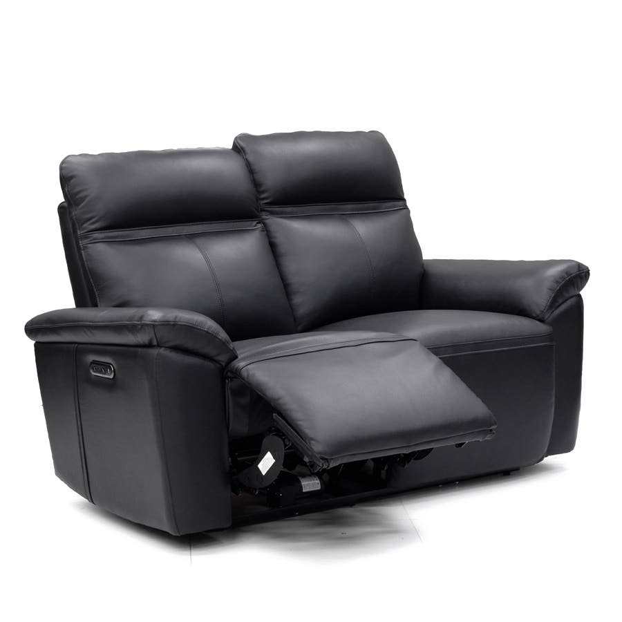 Patrick 2 Seater Electric Recliner Black Leather