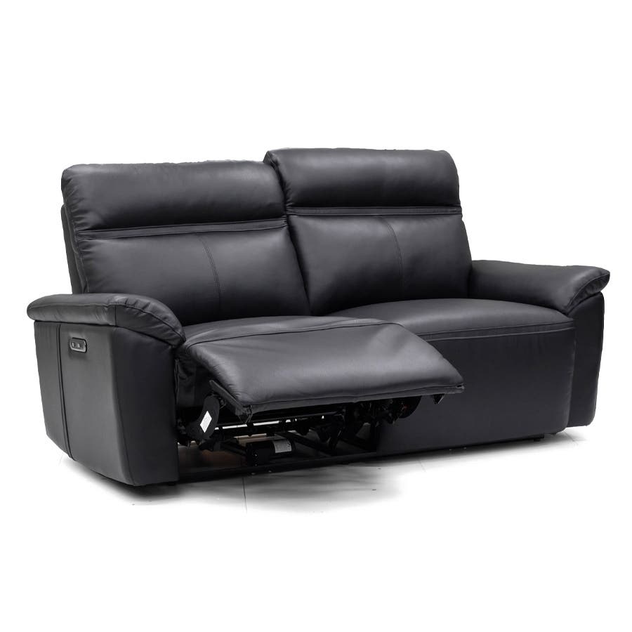 Patrick 3 Seater Electric Recliner Black Leather