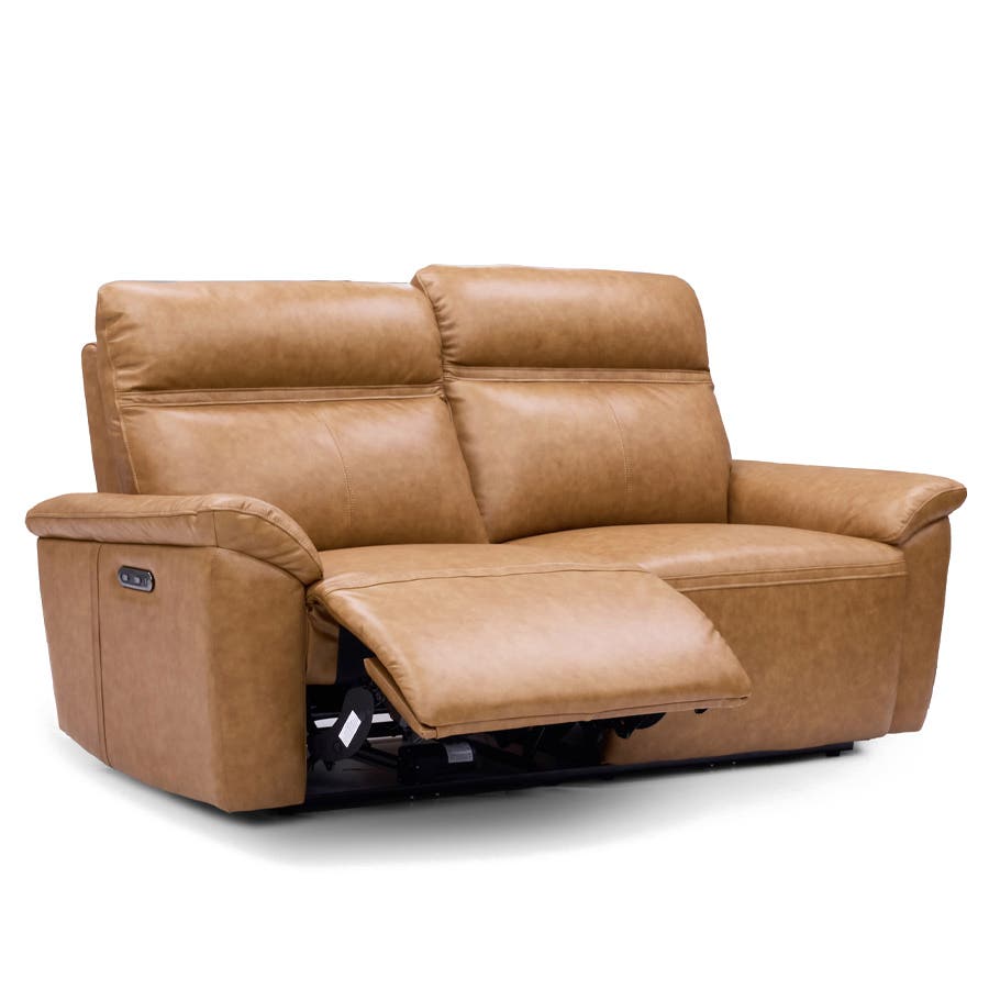 Patrick 3 Seater Electric Recliner Caramel Leather