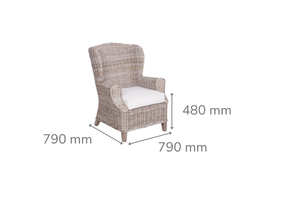 Koa Wingback Arm Chair