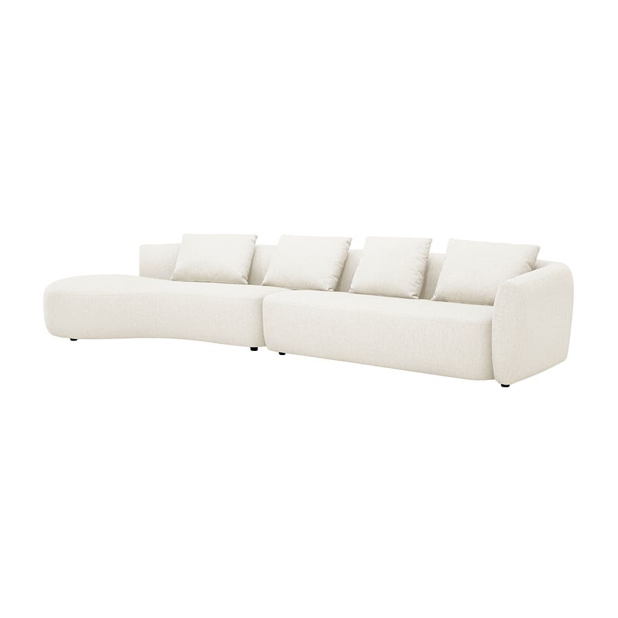 Oasis Outdoor Cream LH Curve Lounge