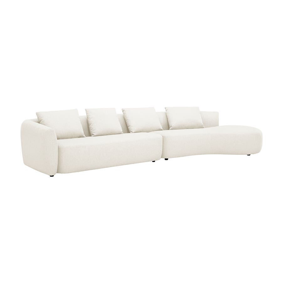 Oasis Outdoor Cream RH Curve Lounge