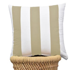 Costa Stripe Outdoor Cushion Natural & White