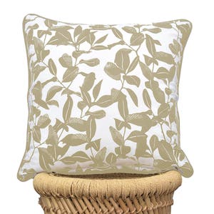 Iris Leaf Outdoor Cushion Natural & White