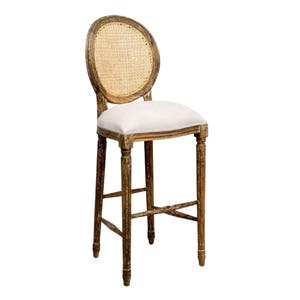 French Balloon Bar Stool White Wash