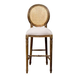 French Balloon Bar Stool White Wash