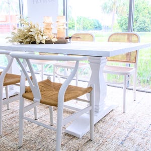 Clementine White 2.1m Dining Table Refectory Base